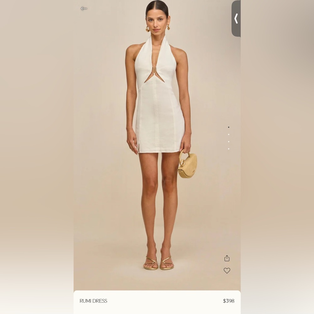 cult gaia White Halter Cutout Mini Dress - Picture 2 of 16